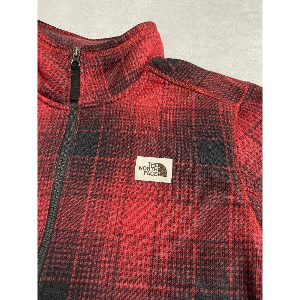 Vintage The North‎ Face Pullover Sweater Large Red Plaid Brown Tag Gorpcore Hike